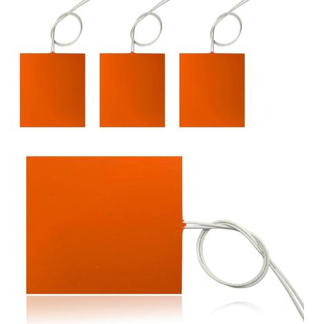 4 plaques chauffantes à température constante : 120×100mm 12W 12V, Plaque chauffante en Caoutchouc Silicone Durable, Matelas Chauffant 12V, Coussin Chauffant en Silicone pour tuyaux, vannes (1/5)