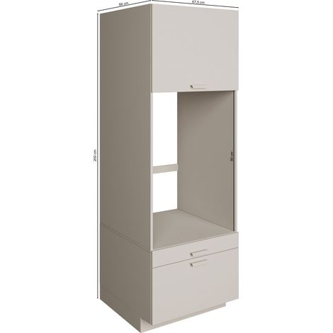 Selsey HOLV – Meuble pour machine à laver 68 cm avec tiroir et étagère – Gris cachemire (1/4)