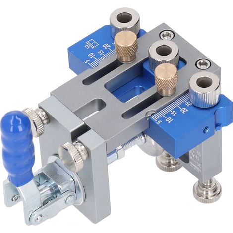 Kit de gabarits pour tourillons 3 en 1 : gabarits de perçage pour trous de poche, outils de positionnement et de poinçonnage réglables pour assemblages de menuiserie (1/5)