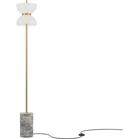 Maytoni Kyoto Lampada da terra moderna oro e grigio 3000K 1300lm paralume bianco (1/5)