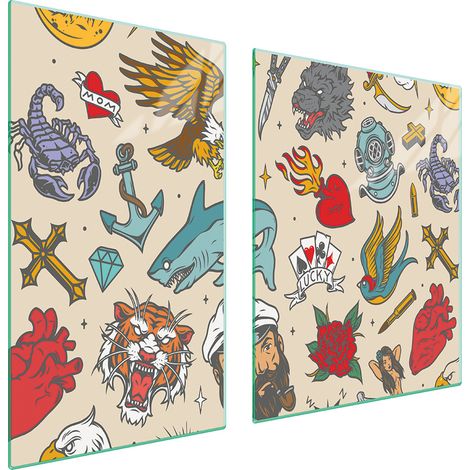 Glasplatte und Schneidebrett 100x52 Märchen