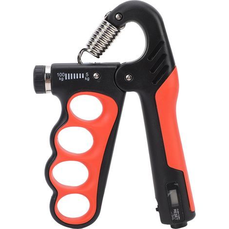 Renforceur de poignée électronique, compteur électronique de force des doigts, 11 à 220lb, réglable, rouge (1/5)