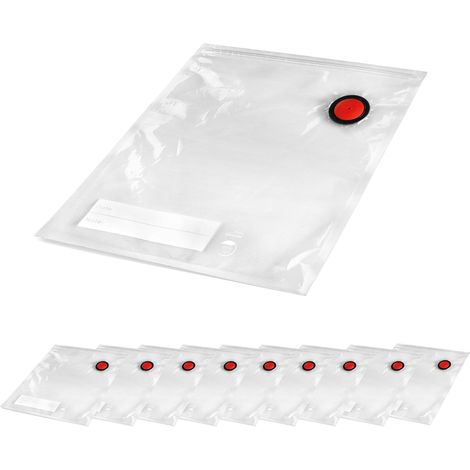 Sacs de Mise Sous Vide Smart, Valve Spéciale, Fermeture Zip, Zone d’Identification, s, Compatibles Congélateur et Réfrigérateur, Sans BPA, 10 Sacs, 20x23 cm (1/5)