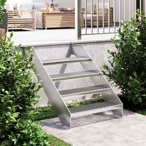 Escalier en caillebotis 70x24x7 cm acier galvanisé (1/5)