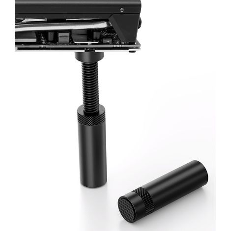 1 Support carte graphique, alliage d'aluminium, ajustable 75-120 mm, aimanté, noir poli, pour boîtier PC (1/5)