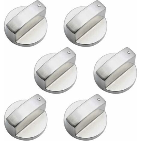 Boutons de Gaz 6mm Boutons de Commande Universels en Métal Bouton Universels Bouton de Poêle Argent Gaz Poêle Boutons pour Four Et Cuisinière à Gaz 6 Pièces (1/5)