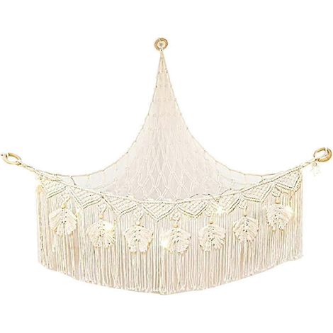 Filiyano – organisateur mural d – Filet en macramé pour peluches, petit rangement bohème pour chambre d'enfant, organisateur mural d'angle pour (1/5)