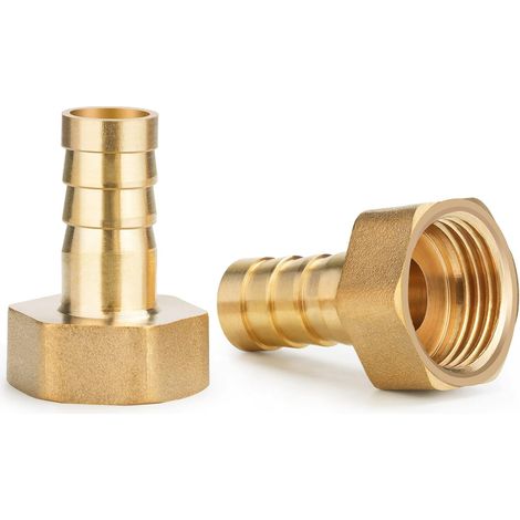 2 pièces 1/2 pouce en laiton embout de tuyau 12mm raccord de tuyau filetage femelle connecteur de tuyau pour tuyau d'arrosage, plomberie (1/5)