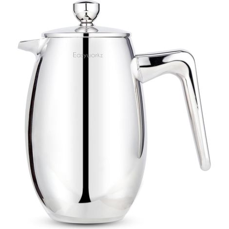 Cafetière à piston isotherme à double paroi en acier inoxydable,350 ml, argent (1/5)