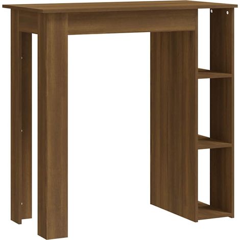 Maison Exclusive - Mesa alta con estante marrón roble 102x50x103, (1/5)