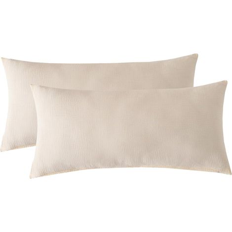 Taie Oreiller Gaze de Coton 50x70 - Beige Clair (1/5)
