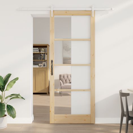Maison Exclusive - Schiebetür Natur 93 x 232 cm Massivholz Kiefer (1/5)