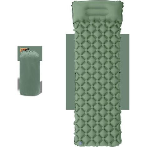 Tapis de Camping Gonflable Ultraléger avec Oreiller - Matelas Pneumatique Simple pour Un Confort Optimisé - Matériel de Camping Durable et Léger pour Aventures en Plein Air (1/4)