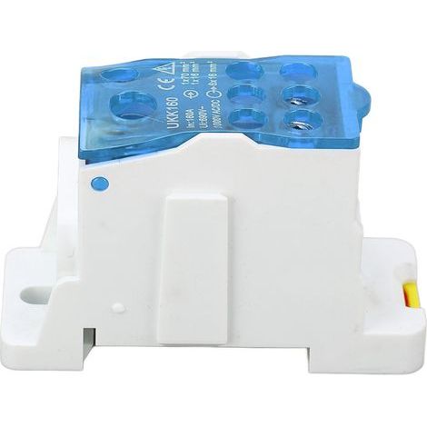 Boîte de Distribution de Bornes, Application Large, Montage sur Rail, 690 V, 160 A, Boîtier PA66 DIN (BLUE) (1/5)