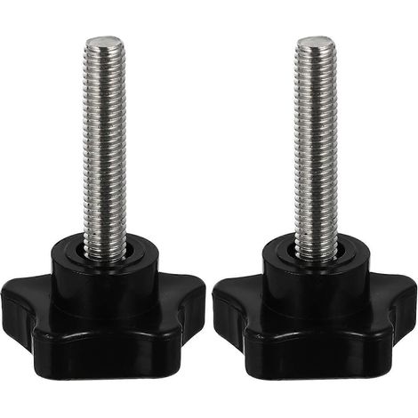 2 boutons de serrage à vis, boutons de serrage manuels en étoile avec écrous hexagonaux en acier inoxydable M8 x 40-7X3.8cm