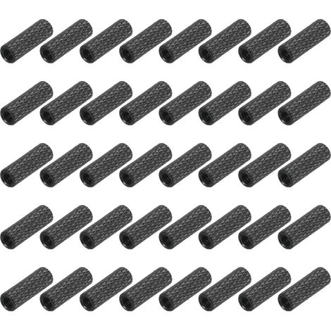 100Pcs M3 x 12mm Entretoise Moleté Aluminium Boulon Noir 5mm OD (1/5)