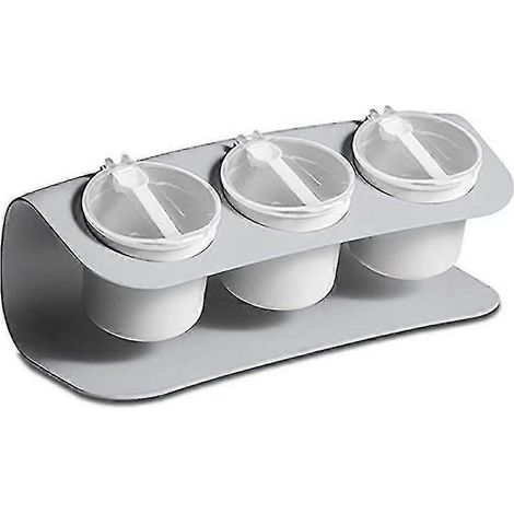 Boîte à épices ménagère avec couvercle, ustensiles de cuisine, pot à épices, ensemble de rangement pour sucre salé (1 pièce, gris) (1/5)