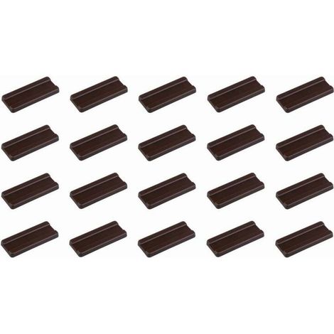 – Lot de 20 patins universels rectangulaires à clouer 38x16x3mm – Protection pour meubles – Plastique marron pour sols durs (1/2)