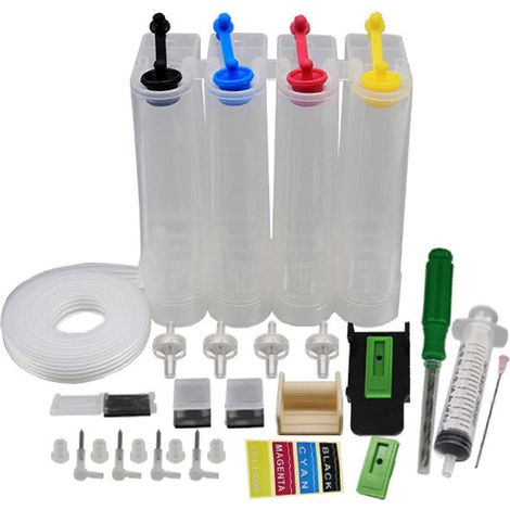 Système d'alimentation en encre continue pour imprimante jet d'encre - Kits de recharge universels d'encre à monter soi-même - Encre de remplacement pour réservoir d'imprimante Canon (1/5)
