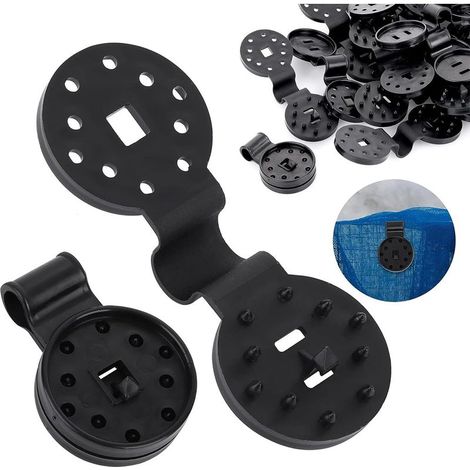 30 Clips en plastique pour Filet de Jardin avec Boucle instantanée et Œillet, Idéal pour Toile de Serre et d'Ombre (1/5)