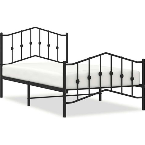 Maison Exclusive - Giroletto con Testiera e Pediera Metallo Nero 100x190 cm (1/5)