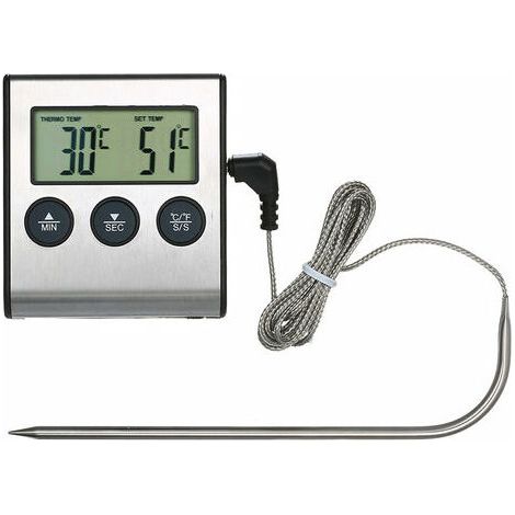SHINING HOUSE Termómetro para cocinar alimentos con función de temporizador de alarma, medidor de temperatura de alimentos para barbacoa de cocina (1/5)