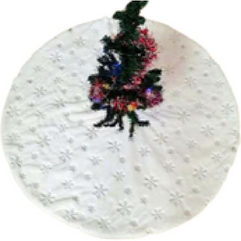 Irovami Jupe de sapin de Noël argentée à paillettes (78 cm) (1/3)