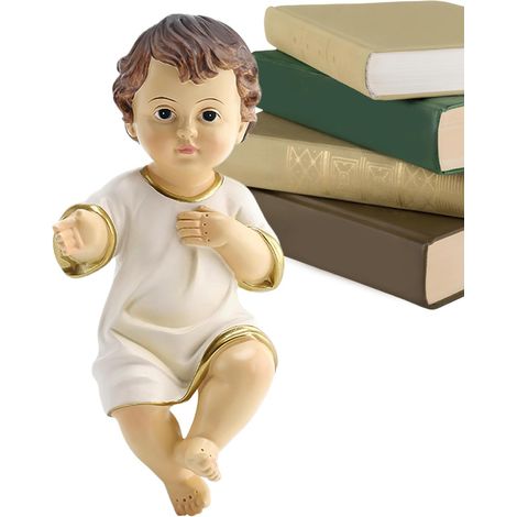 Statuette Enfant Jésus Figurine Statuette Miniature de l'Enfant Jésus en Sculpture Crèche Résine Bureau Statuettes de Noël pour Catholique, (1/5)