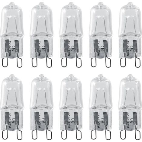 Ampoules Halogènes G9 – Lot 10 – 28W Transparentes – Antidéflagrantes – Pour Four (1/4)