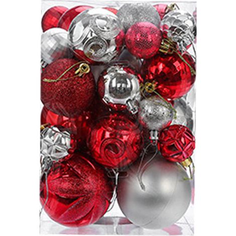 Boule De Noel - Boules Decoratives Shatterproof En Plastique Epais - Pour Arbre De Noel Fete Mariage Decoration Interieure Extérieure - Lot De 34 (1/5)