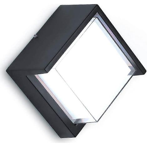 12-W-LED-Außenwandleuchte, quadratische Form, Aluminiumgehäuse, Schutzart IP65