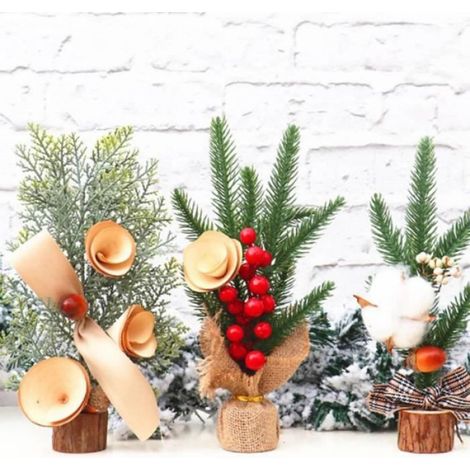 Sapin de Noël - 25 cm - Décoration de Noël pour Maison Bureau Cuisine - Lot de 1 (1/4)