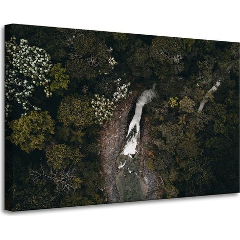 Leinwanddruck Wasserfall aus der Vogelperspektive 90x60 cm
