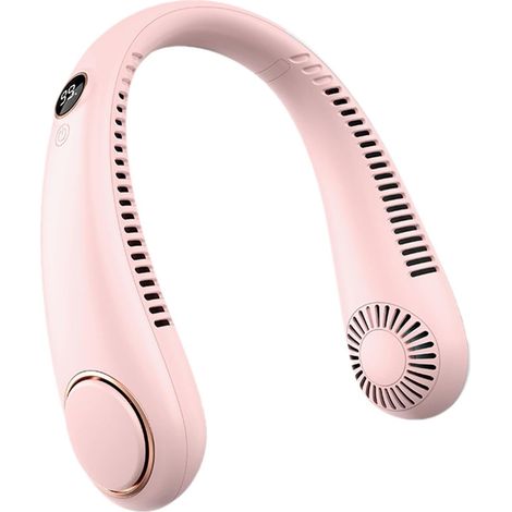 Ventilador de cuello rosa: ventilador de cuello portátil, ventilador personal refrescante para viajes, actividades al aire libre y acampada. (1/5)