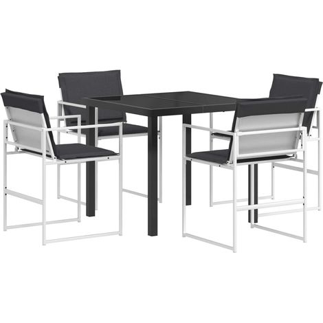 Maison Exclusive - Set da Pranzo per Giardino 5 pcs Bianco e Antracite (1/5)