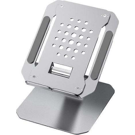 Support réglable pour ordinateur portable MacBook Air/Pro, dissipation thermique portable, support pliable en aluminium, ventilateur intégré, angle ajustable, ergonomique. (1/4)