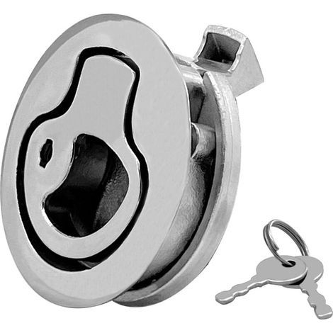 Cadenas rond en acier inoxydable, à poignée encastrée, plat avec clé, accessoires de quincaillerie pour camping-cars, bateaux et yachts (1/3)