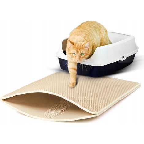 Fußmatte für Katzentoilette, beige, 60 x 45 cm, XXL