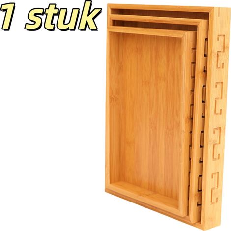 Plateau en bambou 30 x 19 x 4 cm avec bordure décorative pour table à manger restaurant et cérémonies couleur bois naturel (1/5)