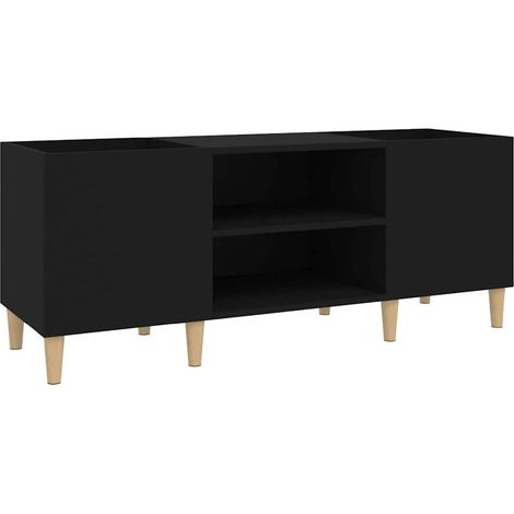 Armoire à disques - Meuble disques de rangement noir 121x38x48 cm bois d'ingénierie fr236 - Maison La Vie