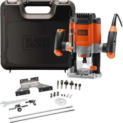 elettrofresatrice 1200 w in valigetta con 6 frese - black decker kw1200eka-qs. (1/2)