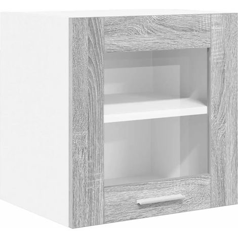 Armario colgante moderno rectangular almacenamiento espacioso cocina 40 x 31 x 40 cm de madera contrachapada gris sonoma 020053251 (1/5)