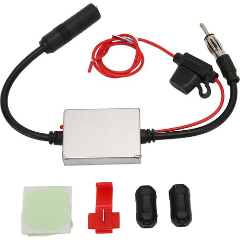 Antenne Auto FM Stabilisateur Signal avec Connecteur DIN 12V pour Camping-Car SUV Camion