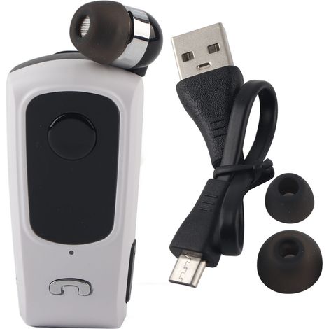 Fineblue F920 Écouteur Sport Bluetooth avec Micro Rétractable et Libre Mains (Blanc) (1/5)