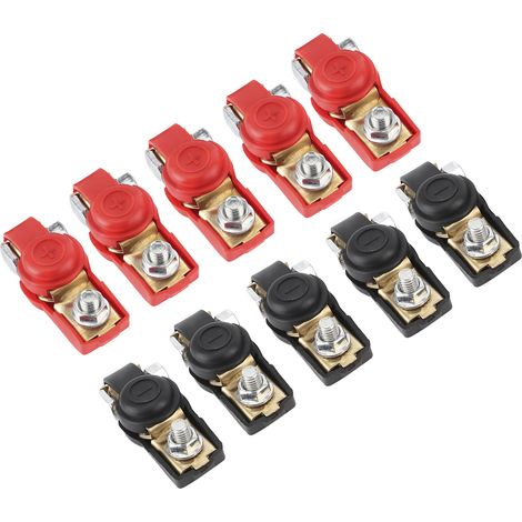 10 Stück Kfz-Batteriekabel-Anschlussklemmen für hohe Ströme, Minus und Plus (1/5)