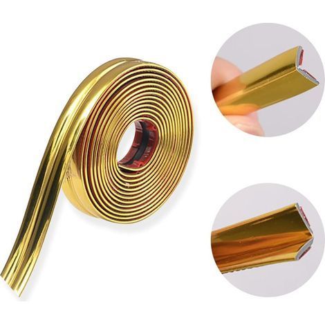 Garniture de moulure flexible de 20 pieds,moulure de plafond à décoller et à coller,protections d'angle,garniture murale,bande de calfeutrage auto adhésive pour chambre à coucher,cuisine (or) (1/5)