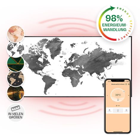 Klarstein Air Art Smart Chauffage Infrarouge, 700W Radiateur Electrique pour Maison, Contrôle via l'Application IoT/WiFi, Détection de Fenêtre Ouverte, Chauffage Mural, Thermostat, Econome, Sans CO2