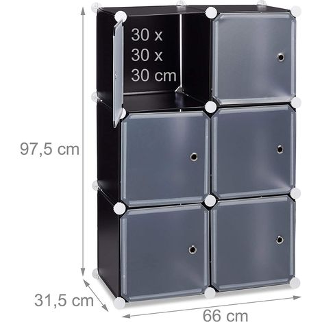 Armario estantería con 6 puertas negro 1300025853 (1/4)
