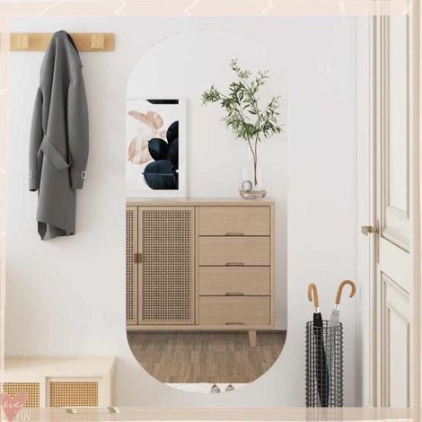 350458 Miroir mural 45x100 cm Verre Ovale (1/5)