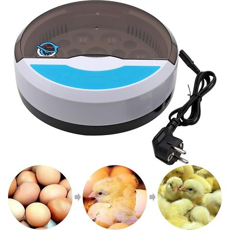 Mini 9 Incubateur d'Oeufs Incubateur de Volaille de Poulet Numérique Contrôle Automatique de la Température Incubateur d'Oeufs de Canard d'Oie de Poulet avec Plateau à Oeufs Prise UE